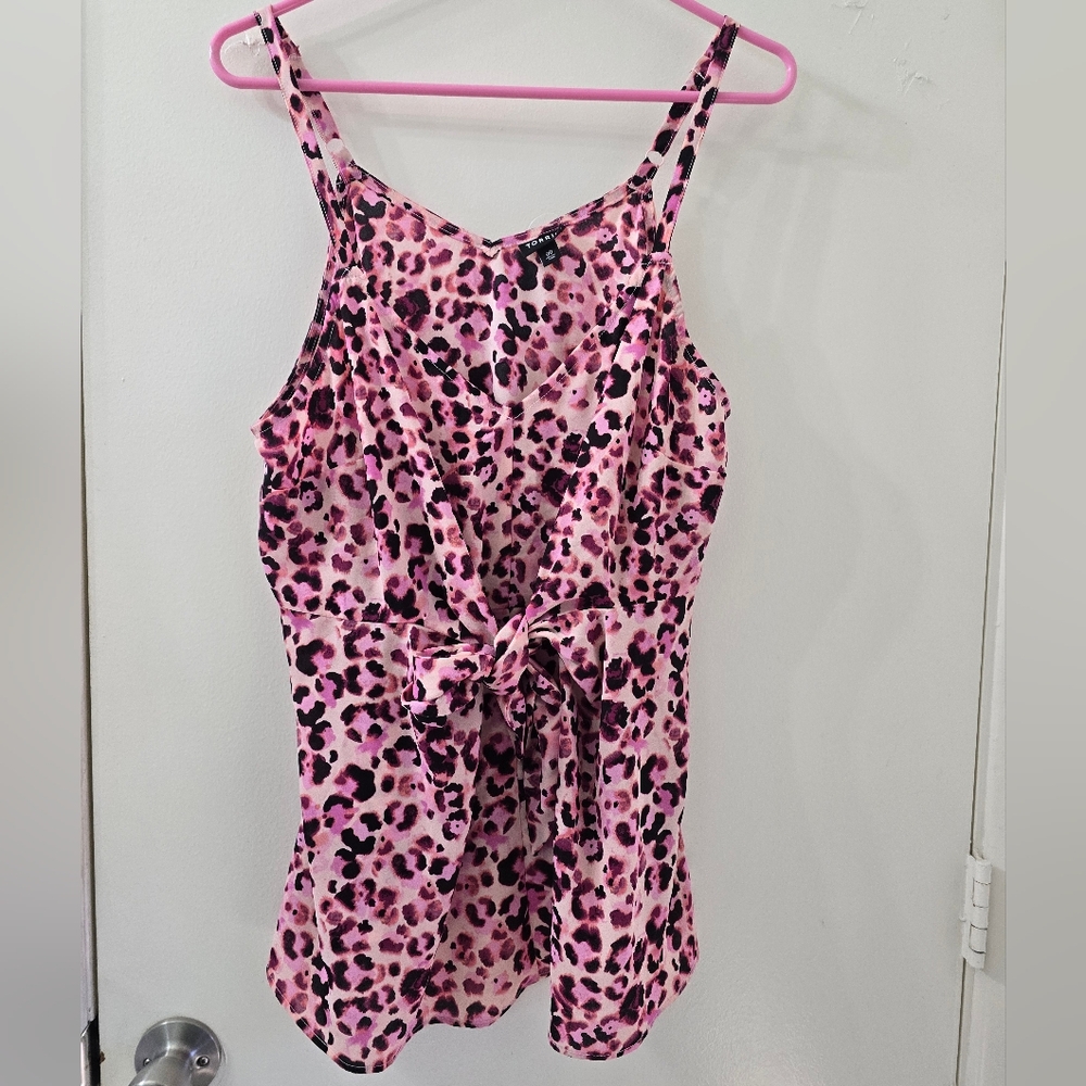 Pink Leopard Print Women's Top